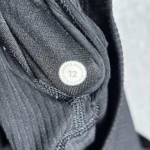 Lululemon Align Ribbed High Rise Crop Black Leggings Sz 12 - Picture 4 of 5